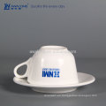 250ml Pure White Logo Personalización Tazas De Café Espresso De Bellas Porcelanas Y Saucers Set